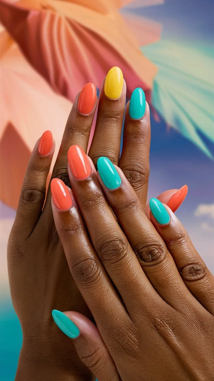 This is showcases a gorgeous Summer Nail Styles Bright and Bold Looks!