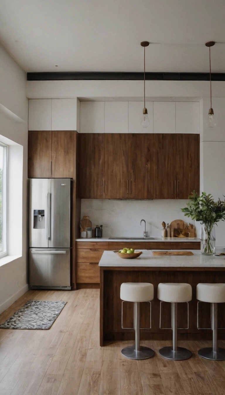 Modern kitchen with slim, under-counter appliances.
