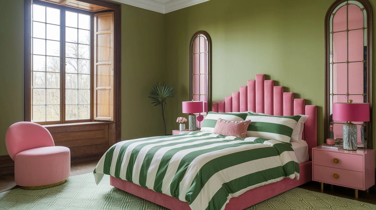 Create a Fresh Look with Green and Pink Bedroom Ideas