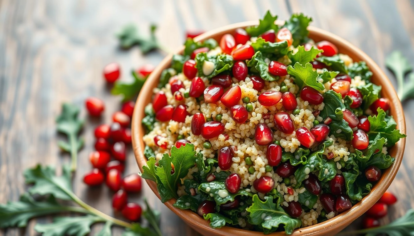 Kale and Quinoa Salad with Pomegranate