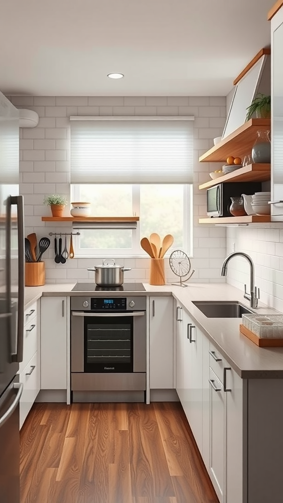 Modern kitchen with efficient layout and organized storage.