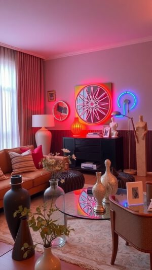 30 Vibrant Neon Living Room Ideas to Brighten Your Space
