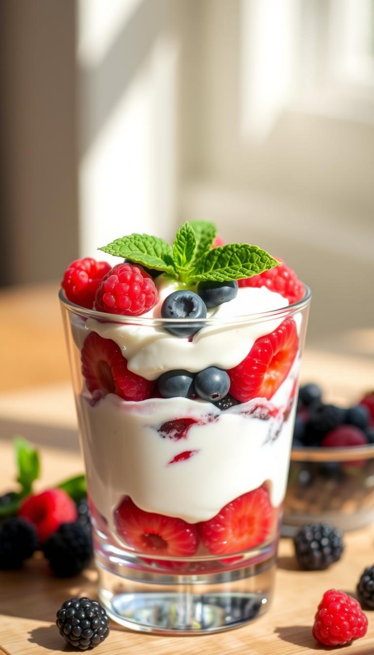 How to Make a Greek Yogurt Parfait with Berries at Home