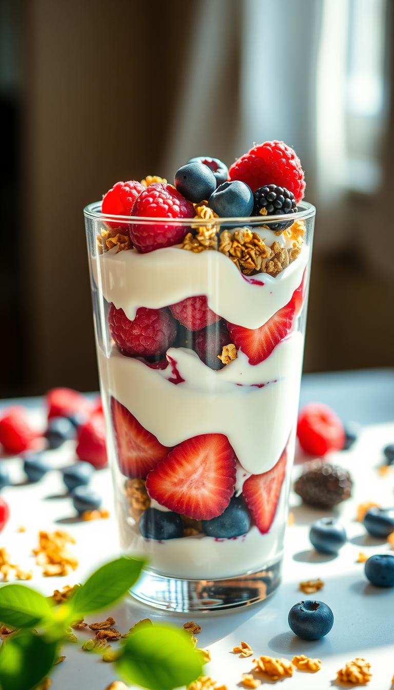 How to Make a Greek Yogurt Parfait with Berries at Home