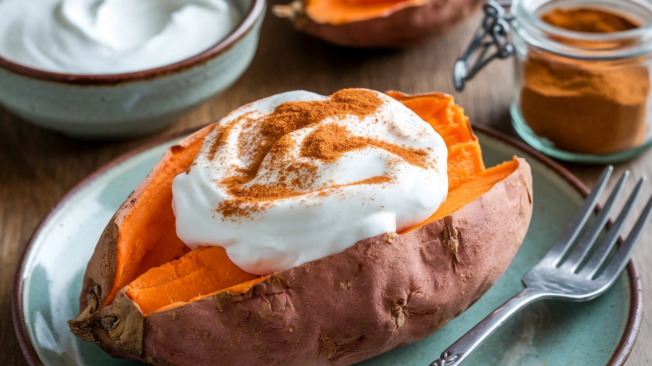 Baked Sweet Potato with Greek Yogurt