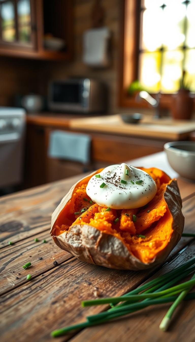 Easy Baked Sweet Potato with Greek Yogurt Recipe