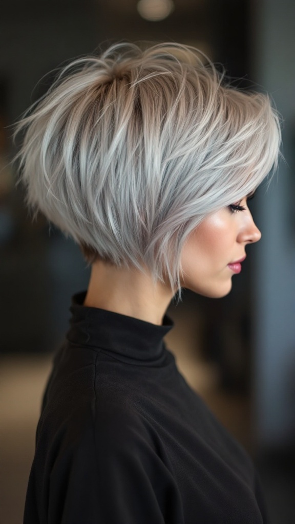 A textured bowl cut hairstyle