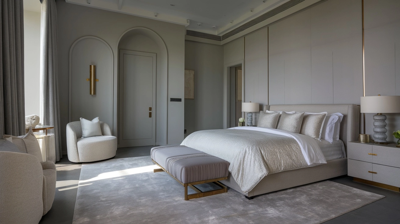 Stunning Grey Bedroom Ideas That Will Transform Your Space 1 Modern grey bedroom ideas with layered textures and subtle gold accents
