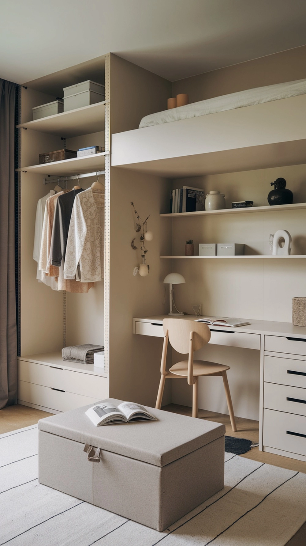 Hidden storage solutions cleverly integrated into a small bedroom design