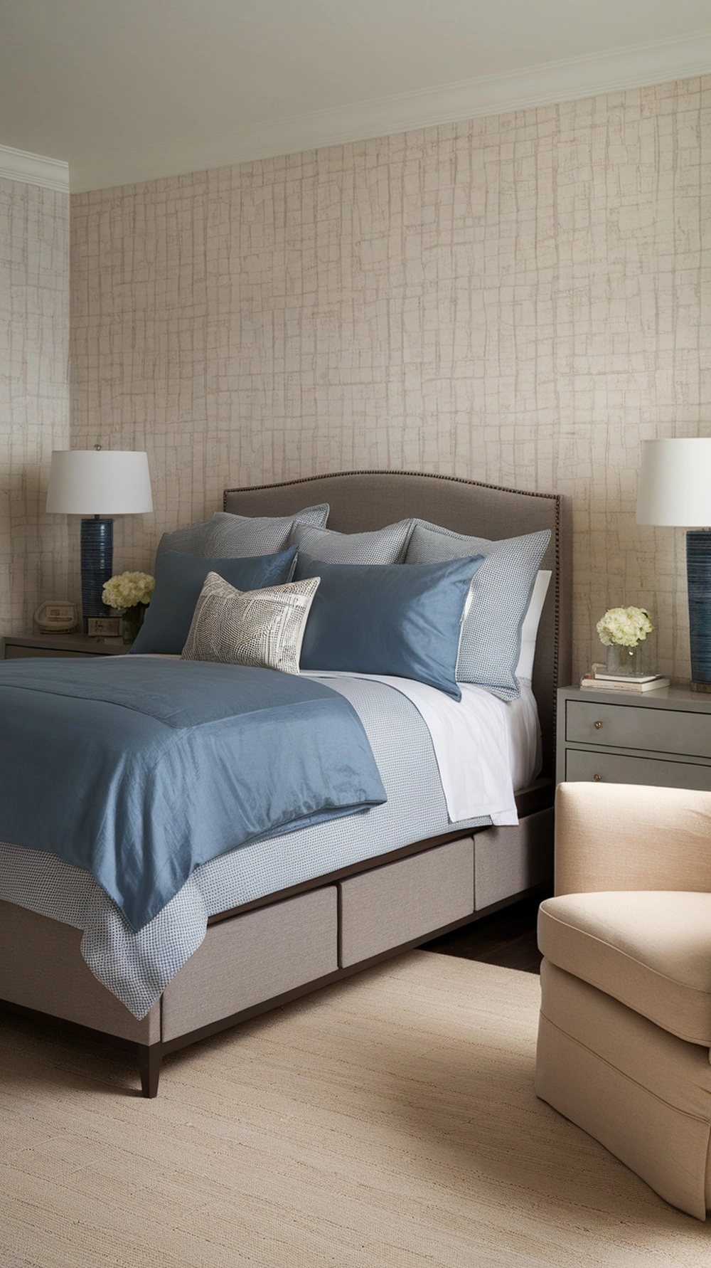 blue and grey bedding ideas