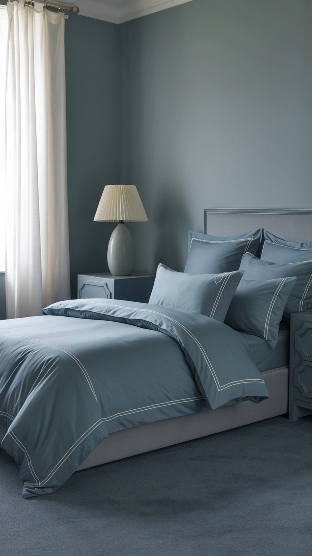blue grey room bedrooms with complementary colors