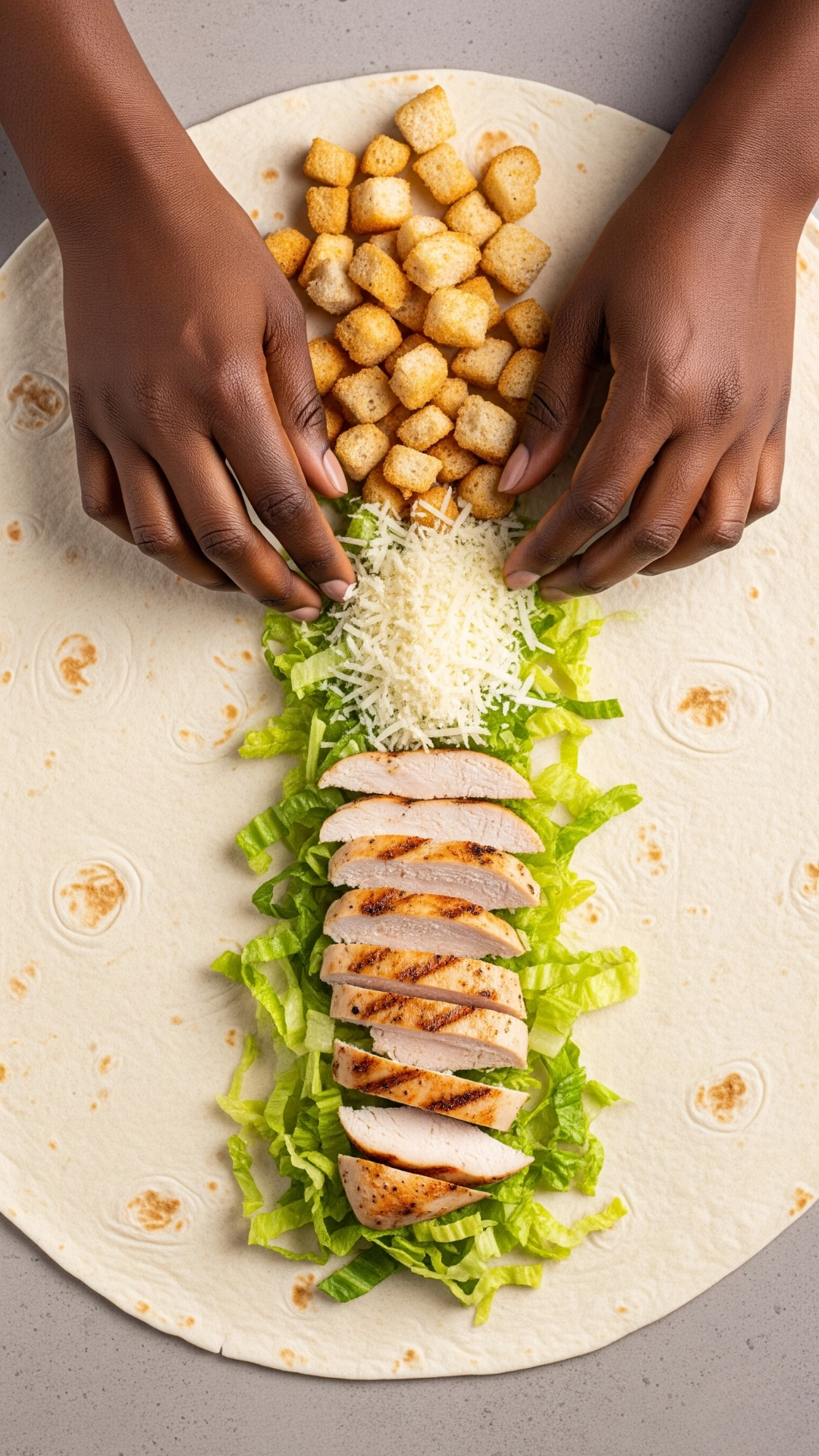 Irresistible Easy Chicken Caesar Wrap for Beginners 6 Assemble the Wrap