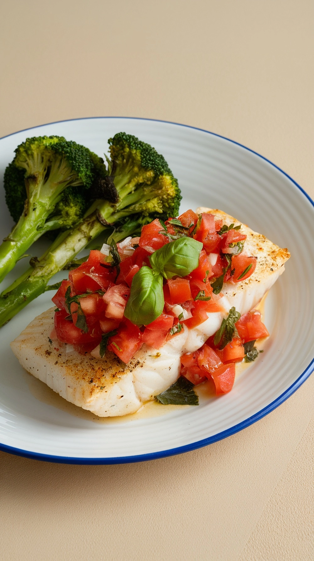 Low-Calorie Dinner Recipes Under 500 Calories 12 Baked cod topped with tomato basil salsa and served with broccoli