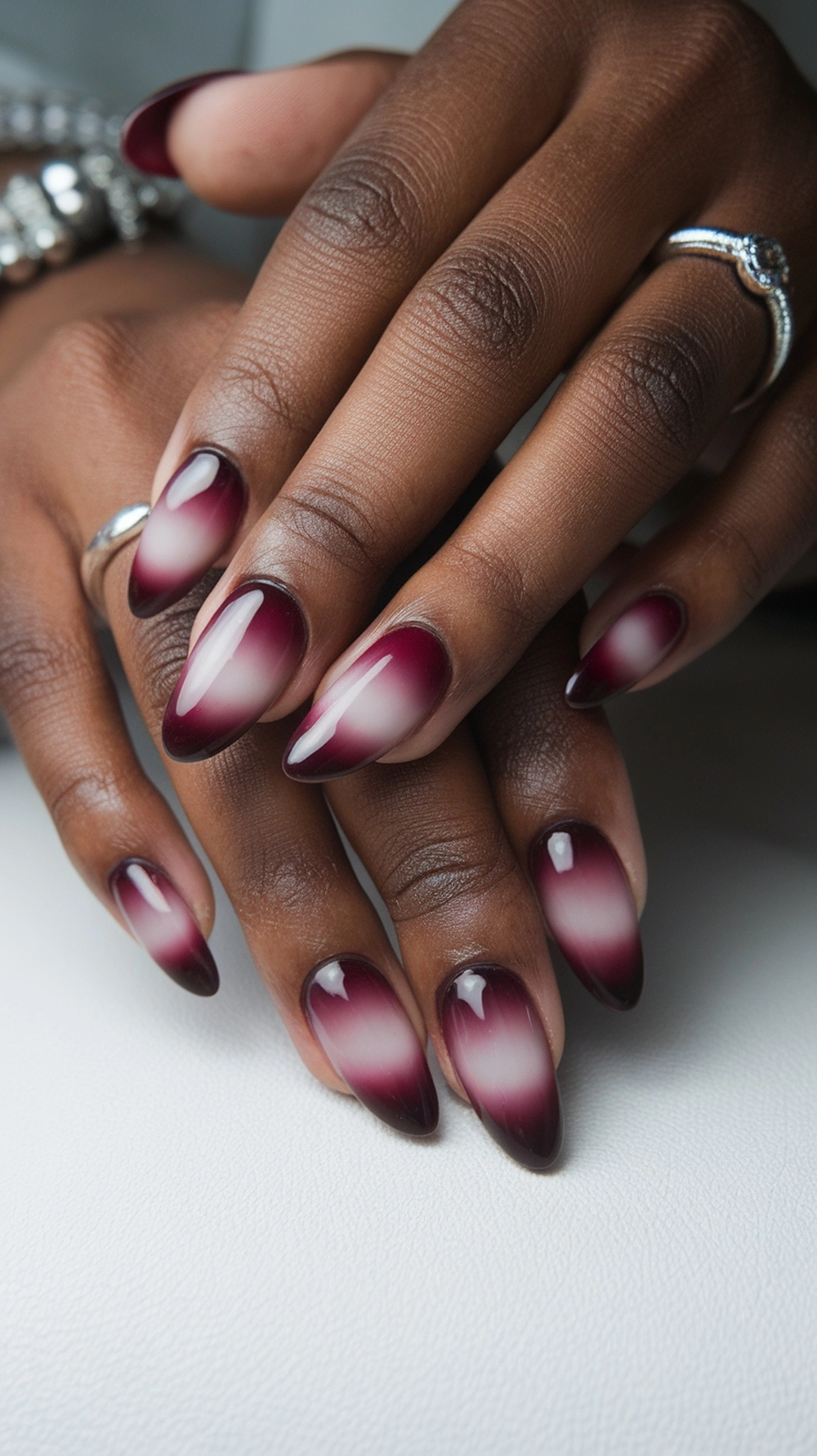 How to Style Burgundy Nail Designs for a Bold Stunning Look 6 Burgundy ombre nails with a gradient effect