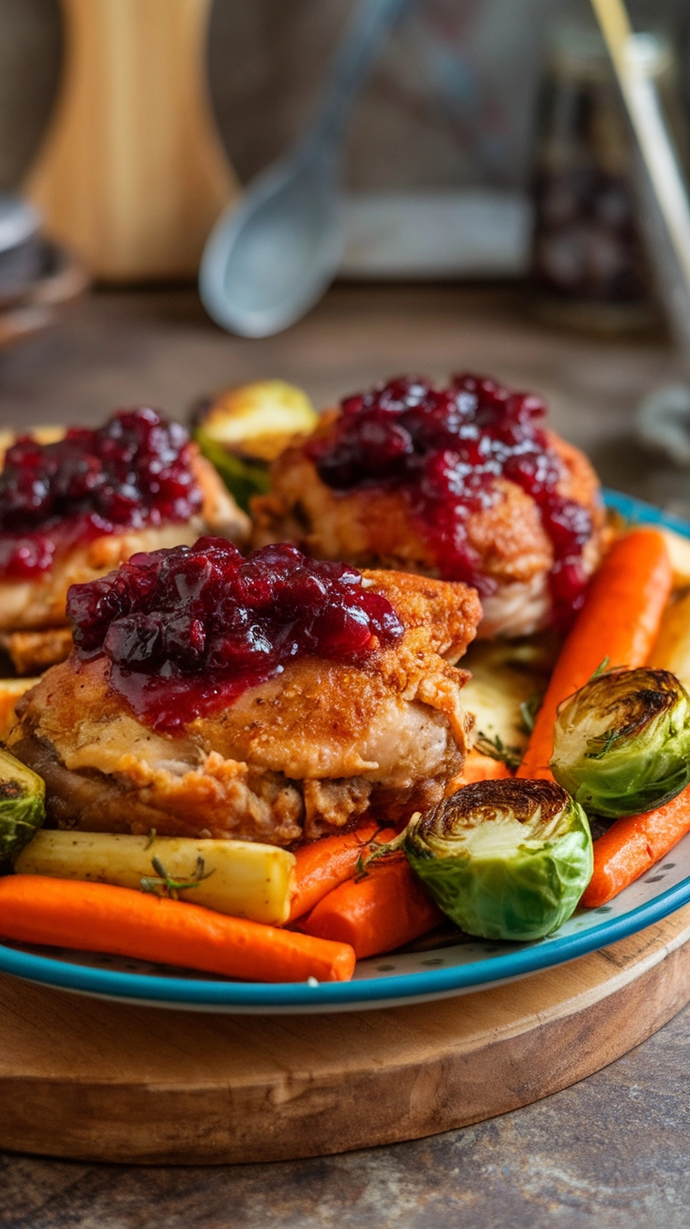 18 Easy and Delicious Fall Dinner Ideas for Cozy Nights 15 Cranberry-glazed chicken thighs served with roasted vegetables