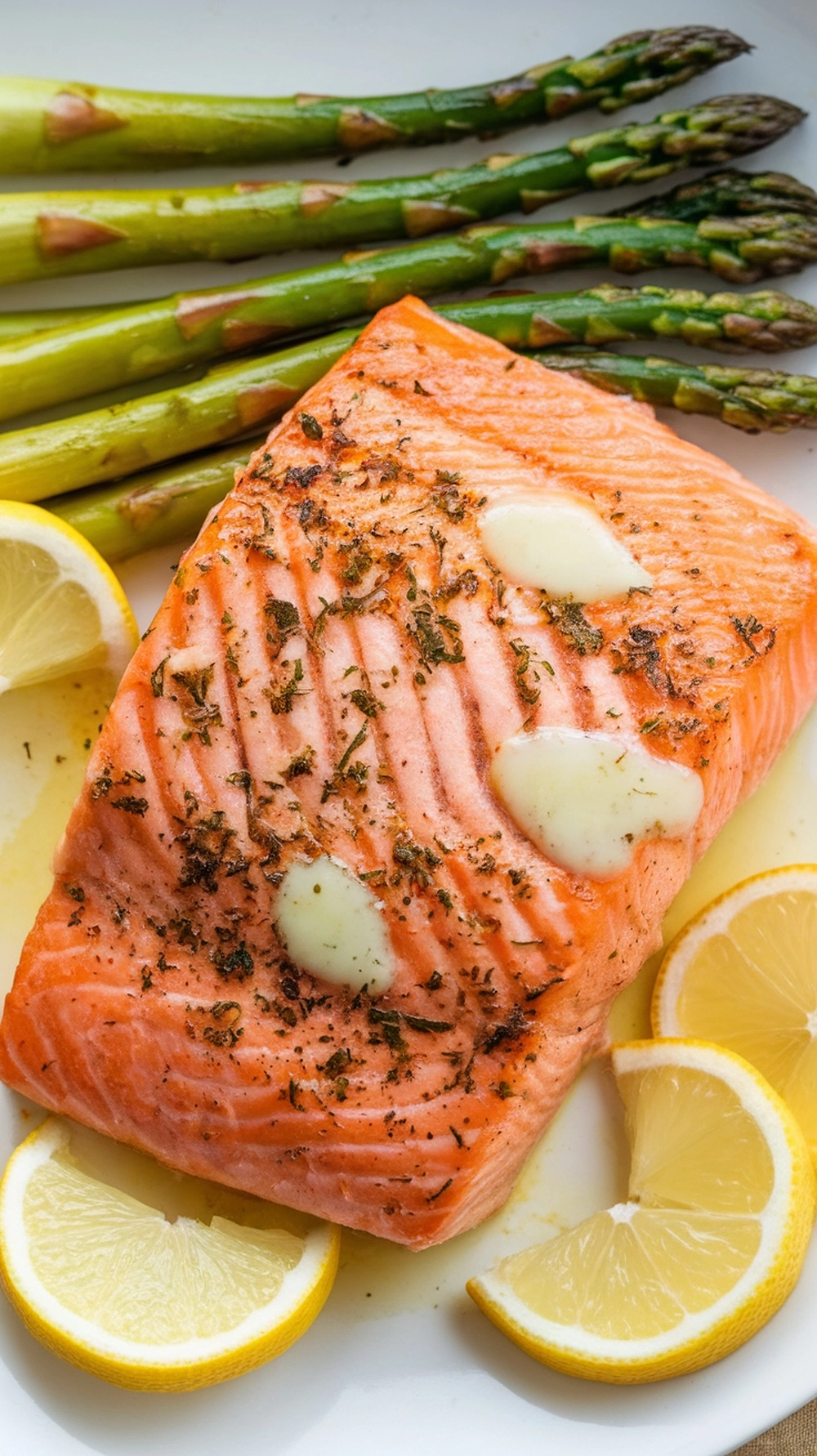 Low-Calorie Dinner Recipes Under 500 Calories 8 Garlic butter baked salmon with asparagus and lemon slices