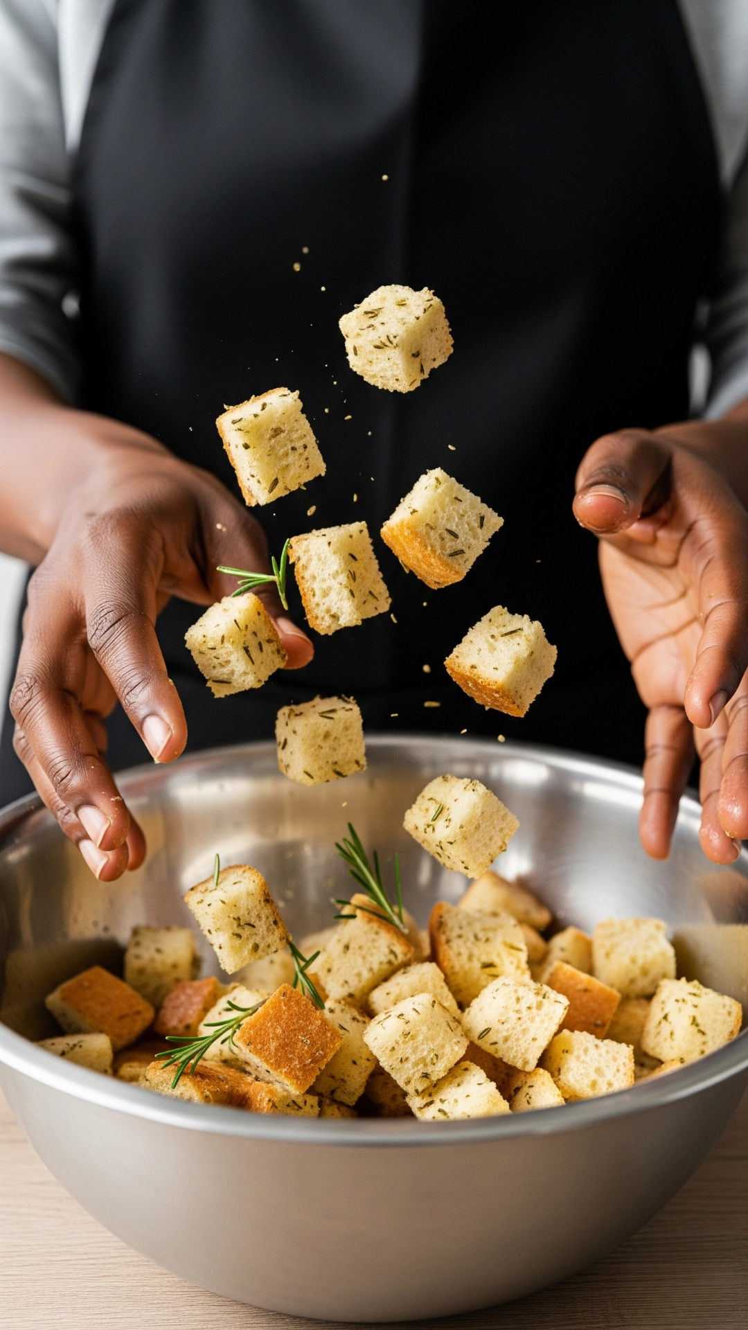 Irresistible Easy Chicken Caesar Wrap for Beginners 4 Make the Garlic Herb Croutons