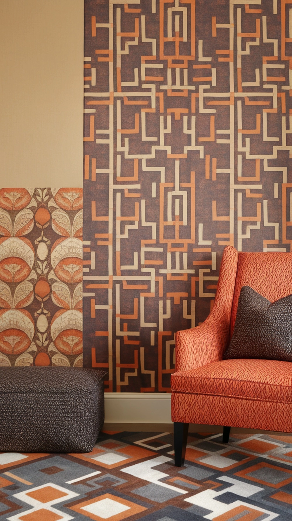 Boho Fall Living Room Ideas You Can’t Ignore 7 Mixed patterns in a Boho Fall Living Room showing various textiles