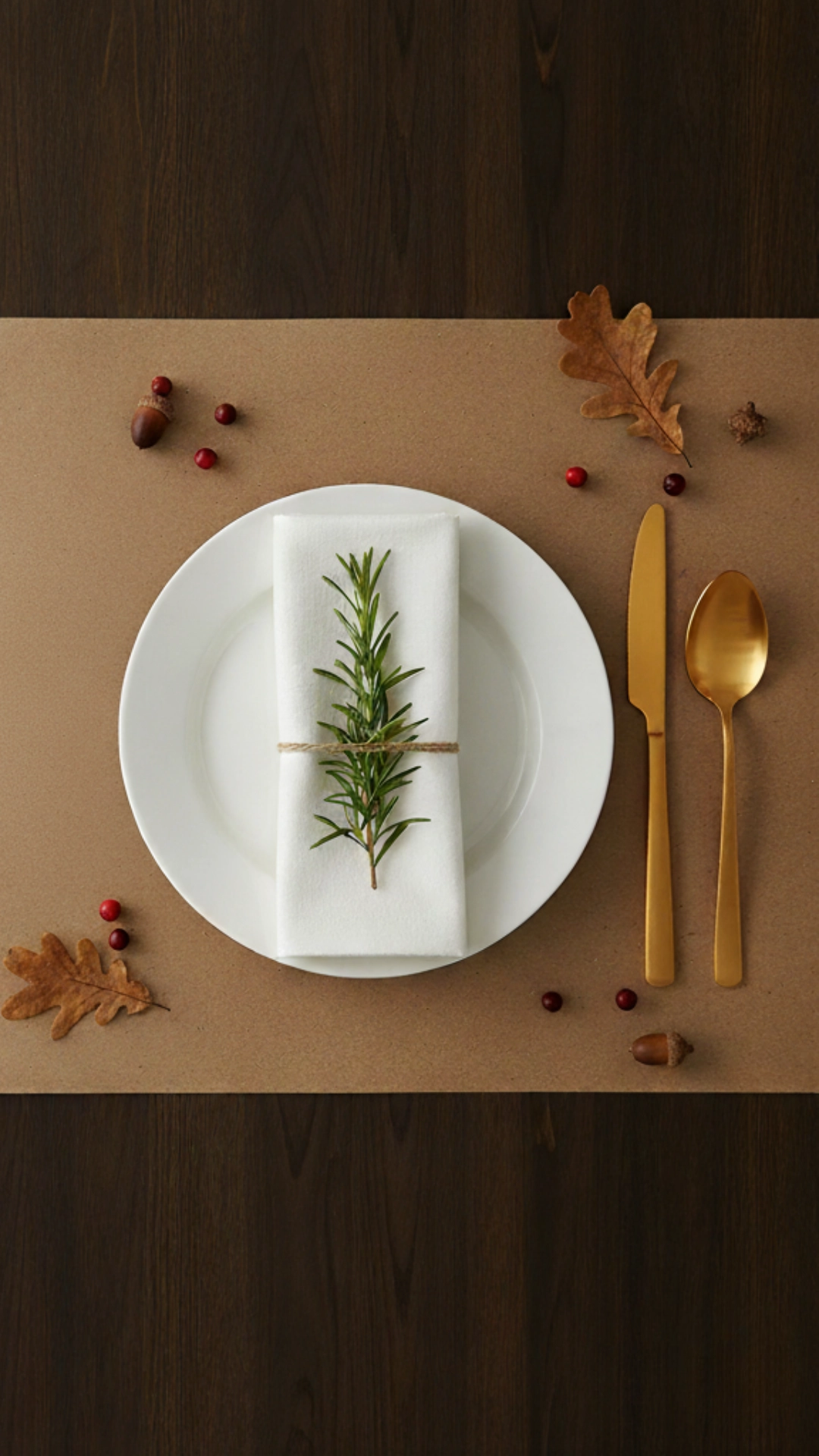 12 Shocking Thanksgiving Table Decor Ideas You Need 8 A kraft paper table runner with a name written on it for a Thanksgiving place card.