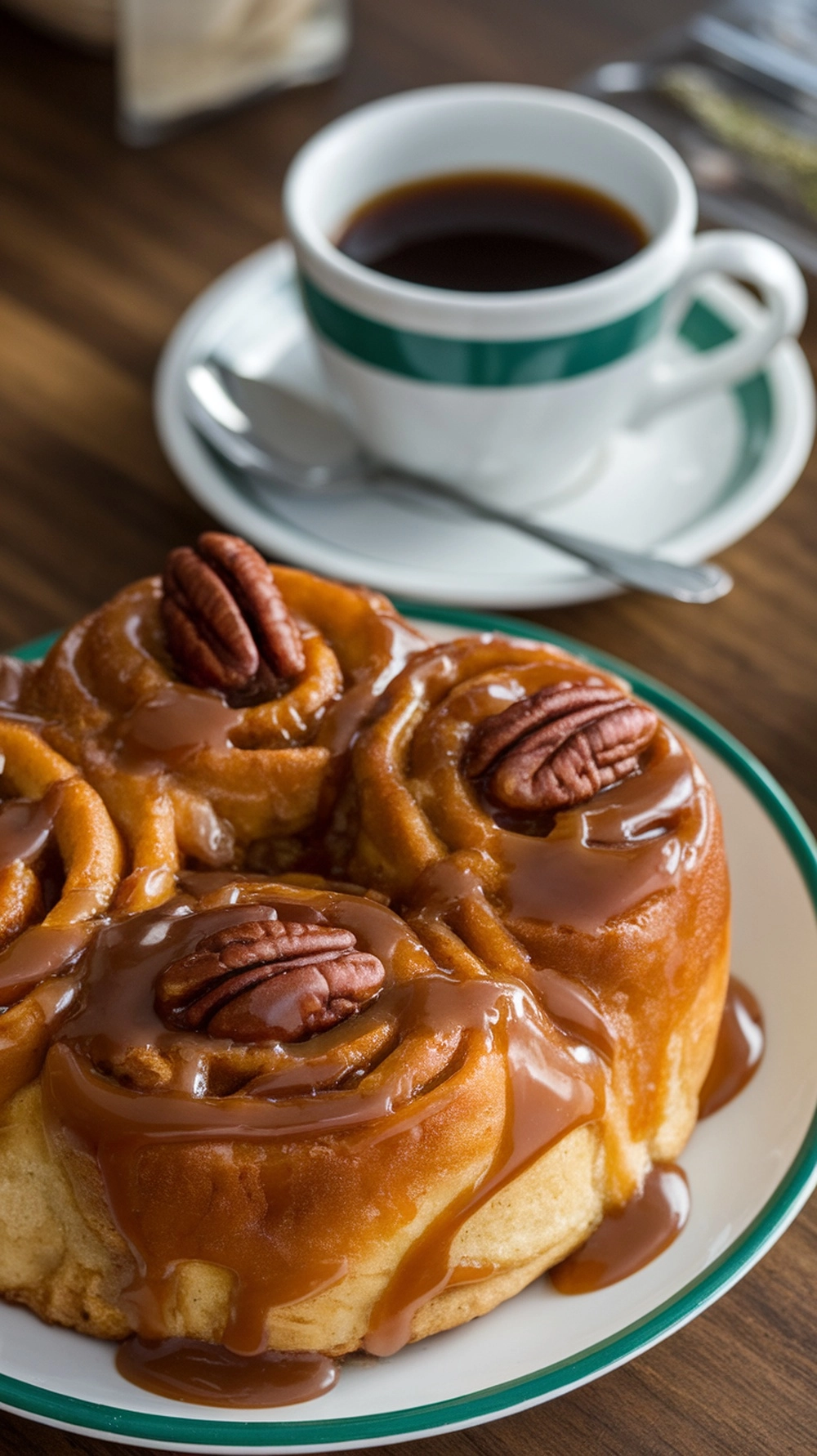 16 Irresistible Christmas Desserts That Will Wow Your Guests 17 Delicious caramel pecan sticky buns with a cup of coffee