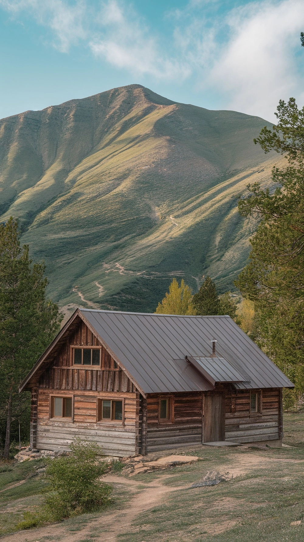 10 Cozy Cabin Trip Ideas for Your Next Adventure 3 A cozy cabin nestled in the mountains, surrounded by lush greenery and hills.