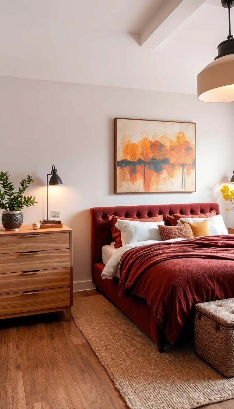 stylish bedroom decor trends with autumn twist