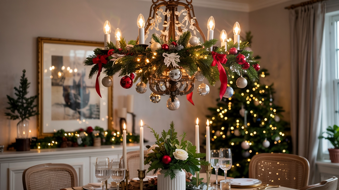 20 Festive Christmas Chandelier Decorating Ideas 1 Stunning Christmas chandelier decorating ideas