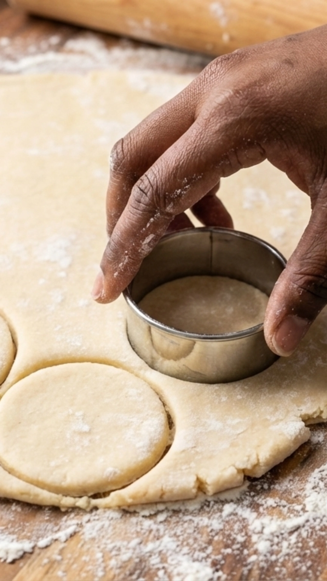 Easy Mini Quiches with Spinach and Feta 2 Cutting circles from pie crust for mini quiches