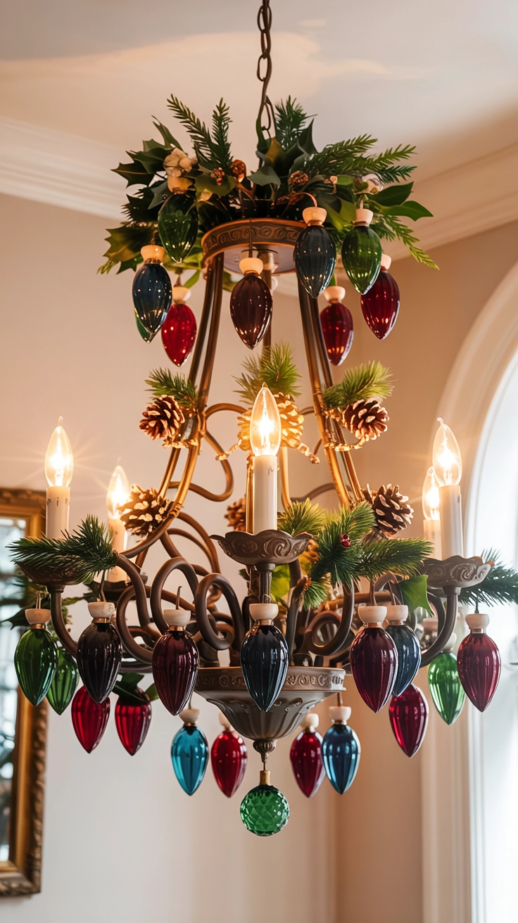 20 Festive Christmas Chandelier Decorating Ideas 21 Traditional Christmas chandelier