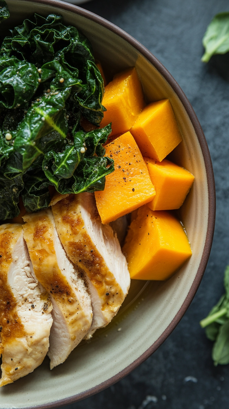 10 High-Protein Winter Salad Ideas for Energy 4 Cubed butternut squash roasting on a metal baking sheet.