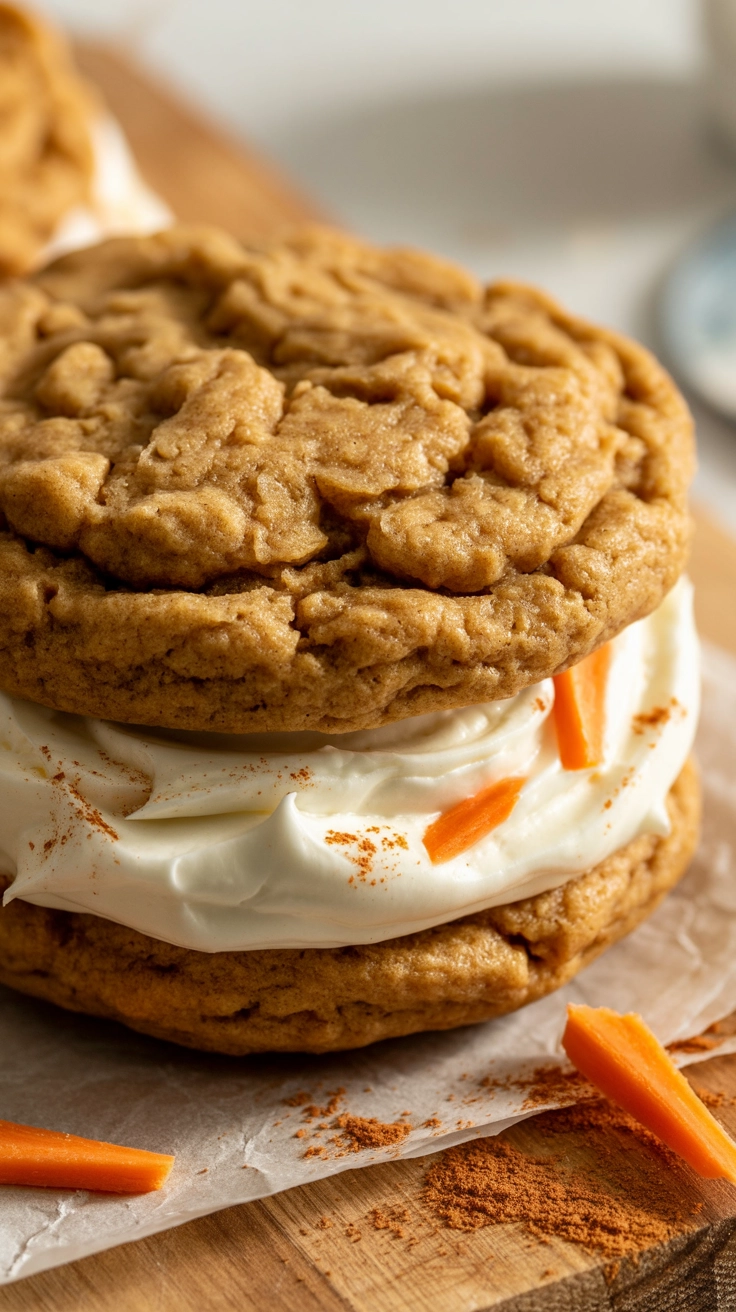 13 Irresistible Cookie Recipes You’ve Never Tried Before 10 Carrot cake sandwich cookies with cream cheese filling.