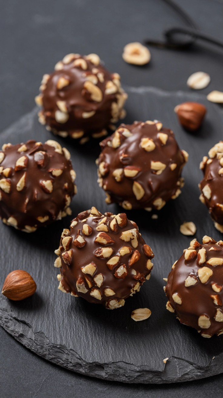 Chocolate hazelnut no-bake oat cookies.