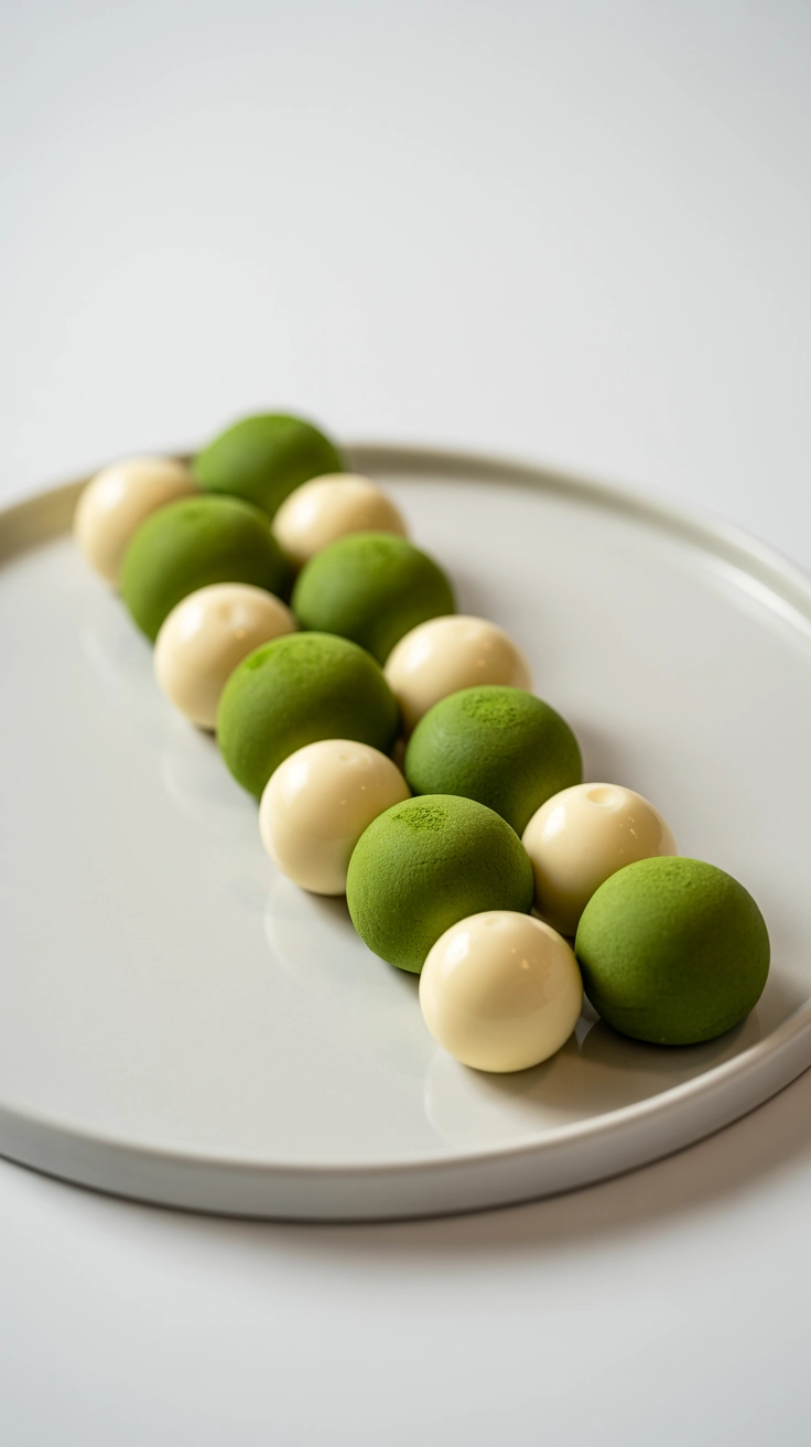 Green matcha and white chocolate no-bake cookies.