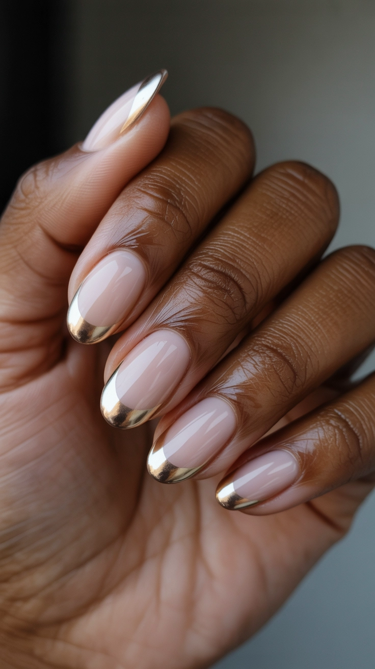 21 Double French Tip Nail Designs That Look So Trendy 15 Luxurious shimmering liquid gold double French tips.