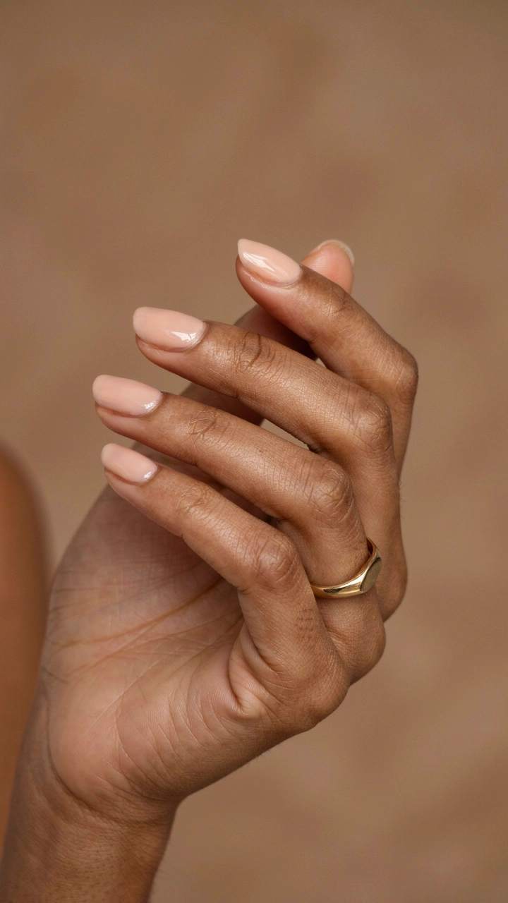 Creamy chai spice beige nail polish.