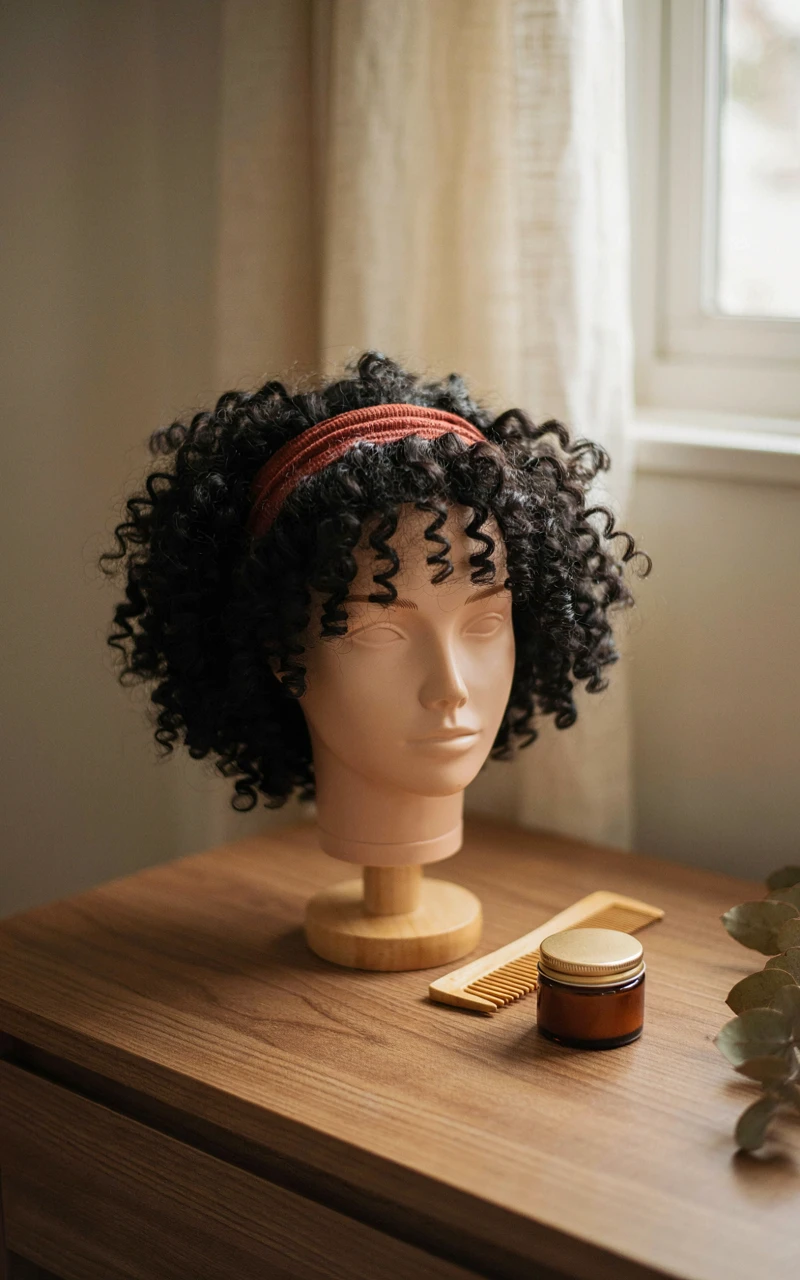 9 Easy Fall Hairstyles You Can Do at Home 10 Defined twist-out on black coily hair with a rust knit headband, a cute hairstyle for cooler days