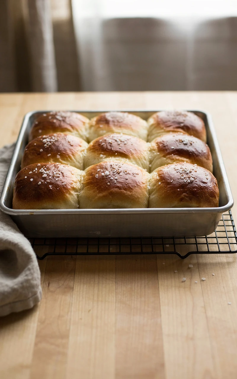 15 Irresistible Thanksgiving Recipes to Start Planning Before November 13 Pan of soft buttermilk dinner rolls with buttery golden tops on a wire cooling rack